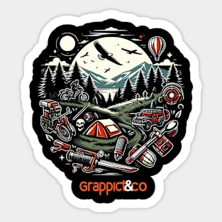 Adventure camping activity Sticker